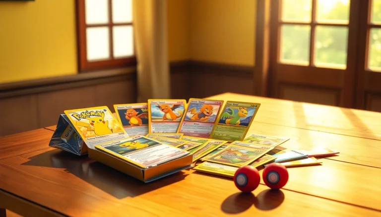 Explore Pokémon TCG in India with a vibrant collection of trading cards displayed attractively.