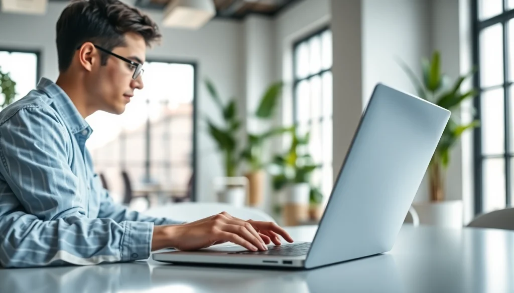 Generate a temporary email in a professional digital workspace with a modern aesthetic.
