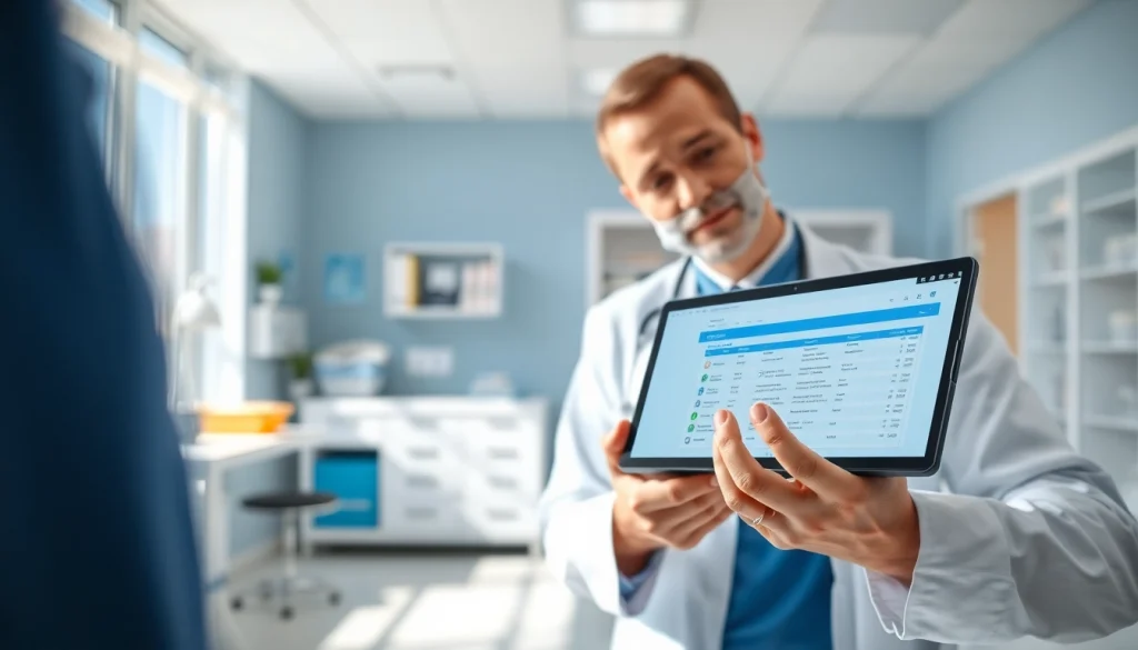 Engaging interface demonstrating features of eprescribing software in modern healthcare setting.