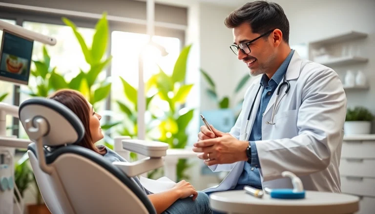 Orthodontist Myrtle Beach providing a consultation in a welcoming dental office.
